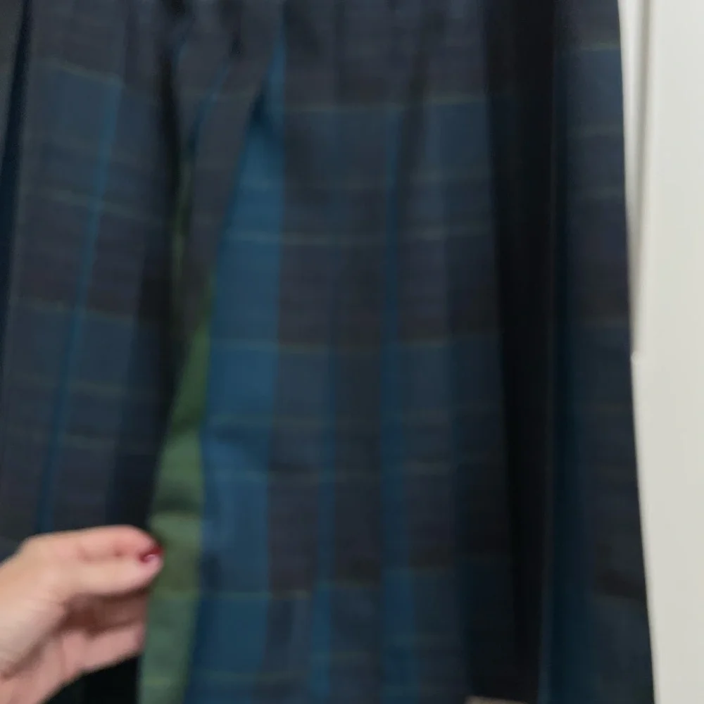 Pendleton Teal Reversible Plaid A-Line Wool Skirt. - Picture 2 of 3